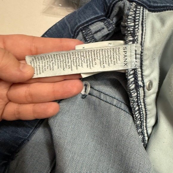 Spanx Womens Blue Denim Pull On Wide Leg Jeans Plus Size 2X Tall Shaping Stretch - Picture 5 of 6